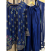 deep-blue-pure-sheesha-silk-blockprint-hand-embellished-dhaka-pajama-silhouettebysl-formal-wear-full Sapphire Bloom