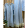 Opal Elise pastel blue pure sheesha silk hand embellished kaftan with chan dupatta